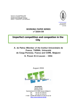 Imperfect competition and congestion in the City - Lirias