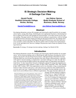 IS Strategic Decision-Making - Informing Science Institute