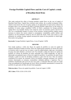 Foreign Portfolio Capital Flows and the Cost of Capital: a