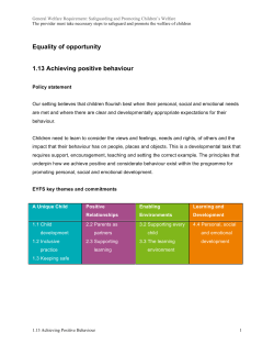 1.13 Achieving positive behaviour