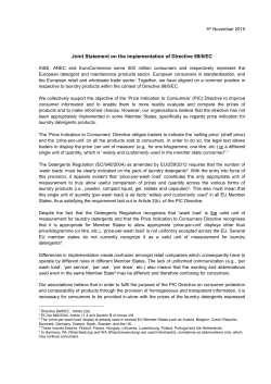 5th November 2015 Joint Statement on the implementation of