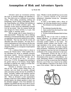 Assumption of Risk and Adventure Sports