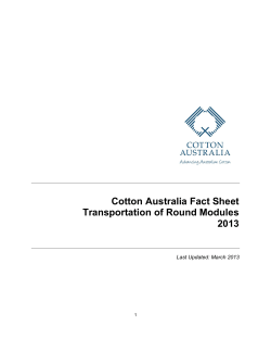 Cotton Australia Transport Fact Sheet 2013 Thursday, 21st February