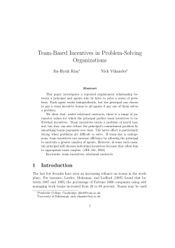 Team-Based Incentives in Problem
