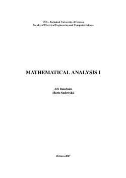 mathematical analysis i