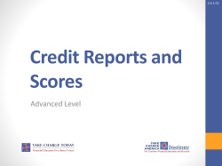 6.01 Credit Reports and Scores