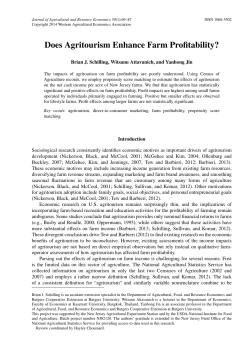 Does Agritourism Enhance Farm Profitability?