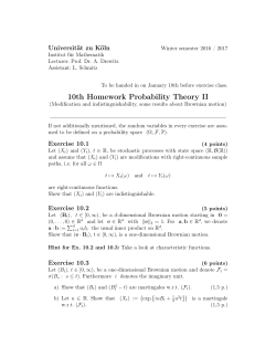 10th Homework Probability Theory II