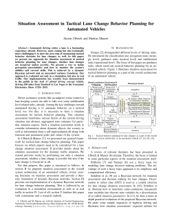 Situation Assessment in Tactical Lane Change Behavior Planning