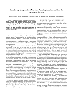 Structuring Cooperative Behavior Planning Implementations for