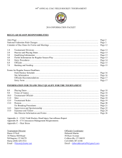 44th ANNUAL CIAC FIELD HOCKEY TOURNAMENT 2016