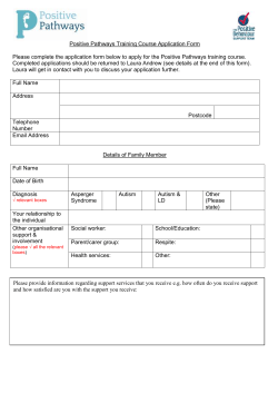 Positive Pathways Training Course Application