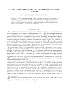 GALOIS ACTIONS AND BLOCKS OF TAME INFINITESIMAL GROUP