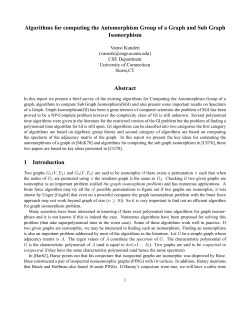 Algorithms for computing the Automorphism Group of a Graph and
