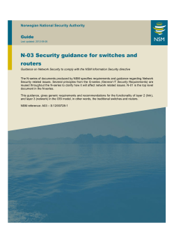 N-03 Security guidance for switches and routers