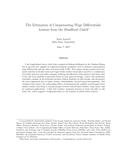The Estimation of Compensating Wage Differentials