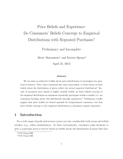 Price Beliefs and Experience: Do Consumers