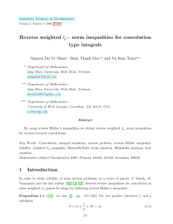 Reverse weighted norm inequalities for convolution type integrals 1