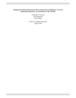 Adapting the Sheltered Instruction Observation Protocol (SIOP) for