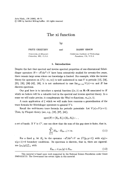 The xi function - Project Euclid