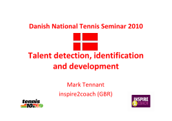 Talent detection, identification and development