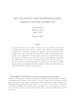 sex and science: how professor gender perpetuates the