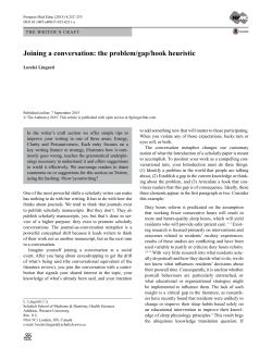 Joining a conversation: the problem/gap/hook heuristic | SpringerLink