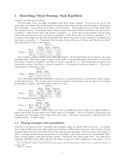 1 Describing Mixed Strategy Nash Equilibria