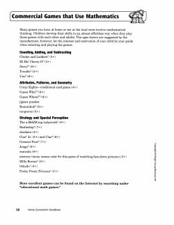 (`&agrave;mmercial Games that Use Mathematics