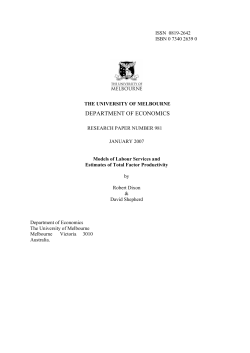 department of economics - Faculty of Business and Economics