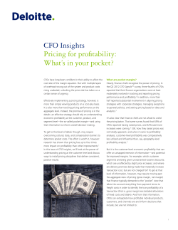 CFO Insights Pricing for profitability: What`s in your pocket?