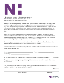 Novant Health My Champion Declaration
