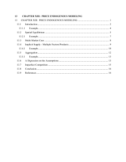 price endogenous modeling - Department of Agricultural Economics