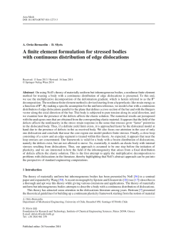 A finite element formulation for stressed bodies with continuous