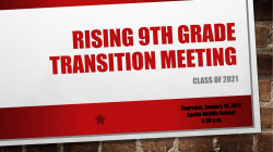 Rising 9th Grader Transition PowerPoint