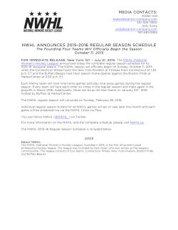 nwhl announces 2015-2016 regular season schedule