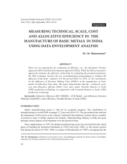measuring technical, scale, cost and allocative efficiency in the