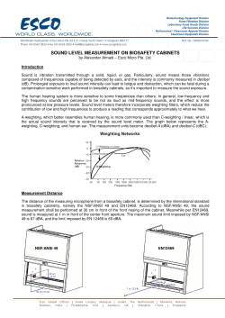 sound level measurement on biosafety cabinets
