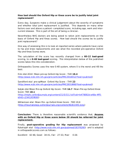 Threshold for hip replacement