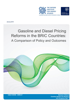Gasoline and Diesel Pricing Reforms in the BRIC Countries: