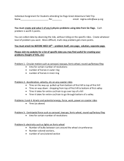 Individual Assignment for Students attending Six Flags Great