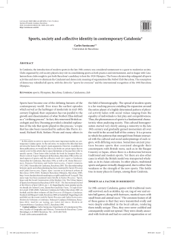 Sports, society and collective identity in contemporary