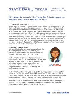 10 reasons to consider the Texas Bar Private Insurance Exchange