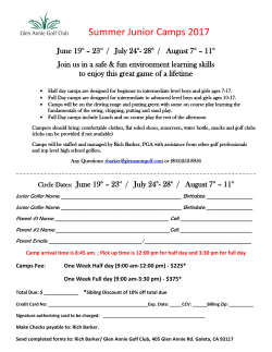 Summer Junior Camps 2017