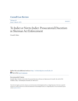 Prosecutorial Discretion in Sherman Act Enforcement