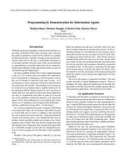 Programming by Demonstration for Information Agents