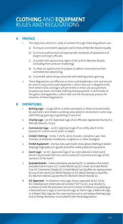 ICC Clothing and Equipment Rules and Regulations