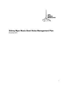 Sidney Myer Music Bowl Noise Management Plan