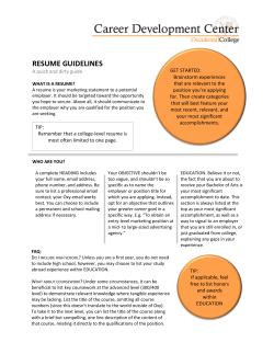 CDC Resume Guide - Occidental College