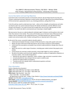 Microeconomic Theory, Fall 2015